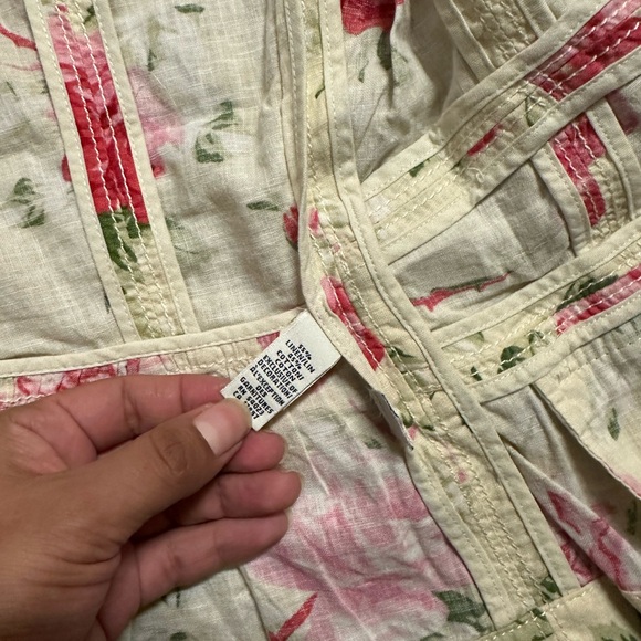 Banana Republic Vintage Roses Flora Jacket Linen Cotton Blazer Rose Fit Waist 2 - Picture 6 of 9